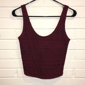 NEW Hollister - burgundy knitted bodycon crop tank